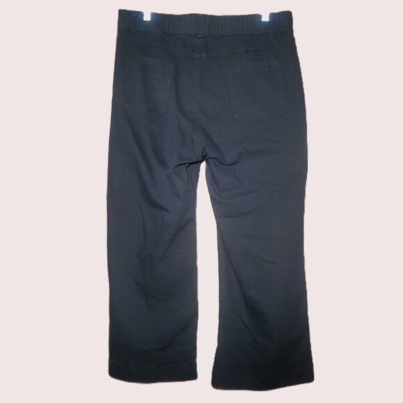 Women's Wide Leg Ankle Pull-on Black 4-[ocket Pants - Size L - Picture 3 of 8